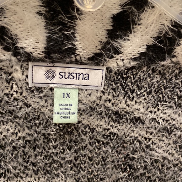 Susina Fun Fur cardigan sweater zebra print plus size 1X - Picture 5 of 5